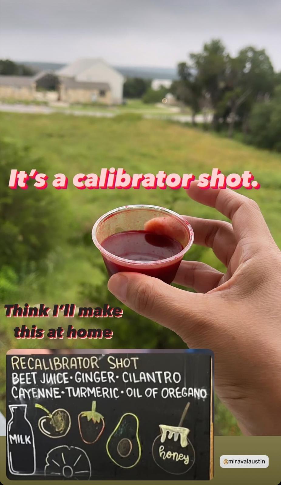 Calibrator juice shot